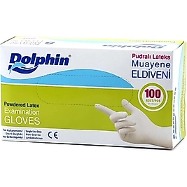 Dolphin Lateks Eldiven Pudralı  S Beden - 100 Adet